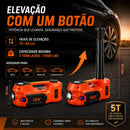 Kit Macaco Elétrico 4 em 1 — Compressor de Ar, Chave de Impacto 480 N.m, Lanterna LED e Macaco Hidráulico 5 Toneladas 12V