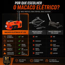 Kit Macaco Elétrico 4 em 1 — Compressor de Ar, Chave de Impacto 480 N.m, Lanterna LED e Macaco Hidráulico 5 Toneladas 12V