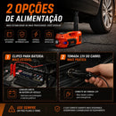 Kit Macaco Elétrico 4 em 1 — Compressor de Ar, Chave de Impacto 480 N.m, Lanterna LED e Macaco Hidráulico 5 Toneladas 12V