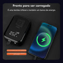 [EXCLUSIVO + FRETE GRÁTIS] Compressor de Ar Portátil 3 em 1 com Carregador Power Bank e Lanterna LED